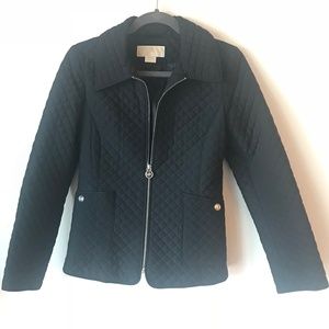 Michael Kors Black Quilted Jacket with Zipper